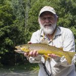 A nice Caney Fork River brown trout for Bill caught with Caney Fork Fly fishing guide David Knapp