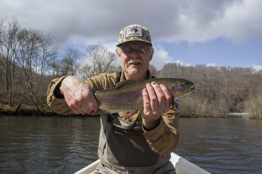 Roger's big Caney Fork rainbow trout during spring fishing