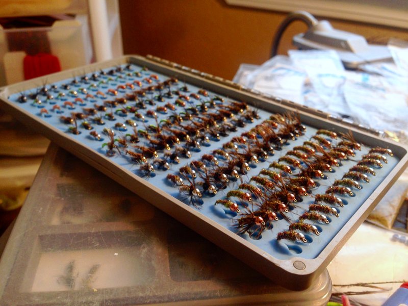 A fly box for Great Smoky Mountains fly fishing guide David Knapp